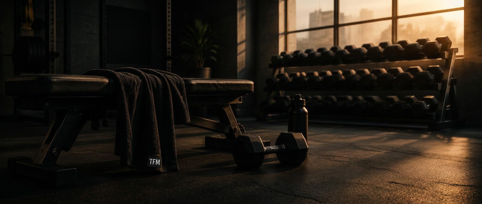 Towel on weight bench